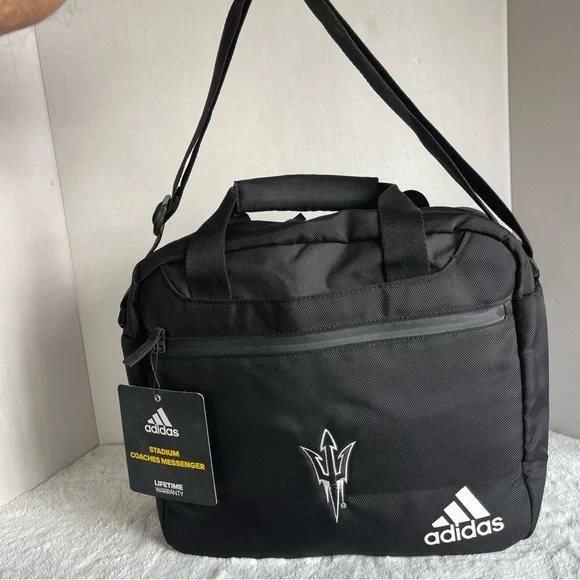 Adidas Black Stadium Coaches Messenger Bag New With Tags - Picture 2 of 16